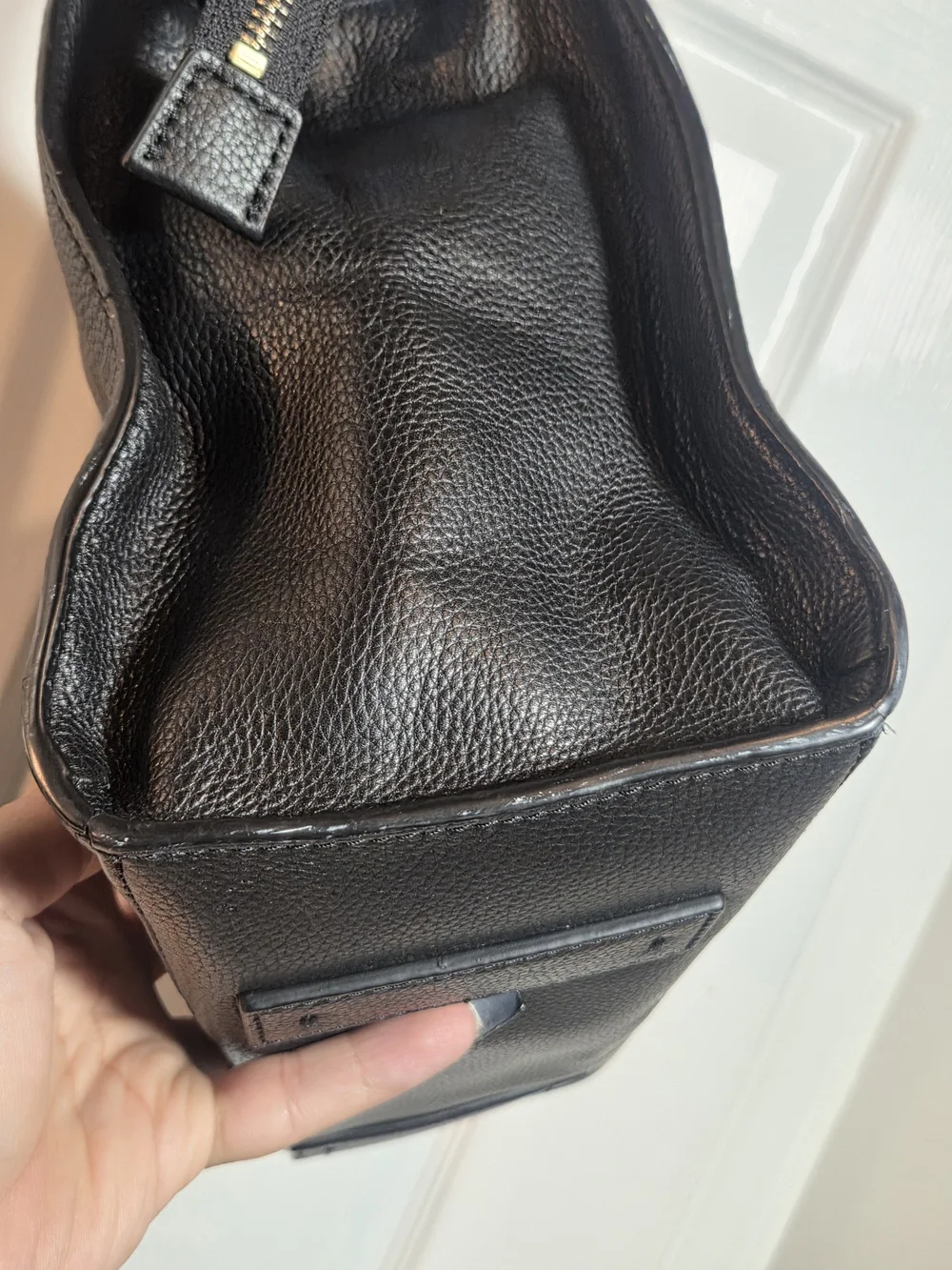 T Tahari Handbag Sienna Black Pebbled Leather Shoulder Bag Purse